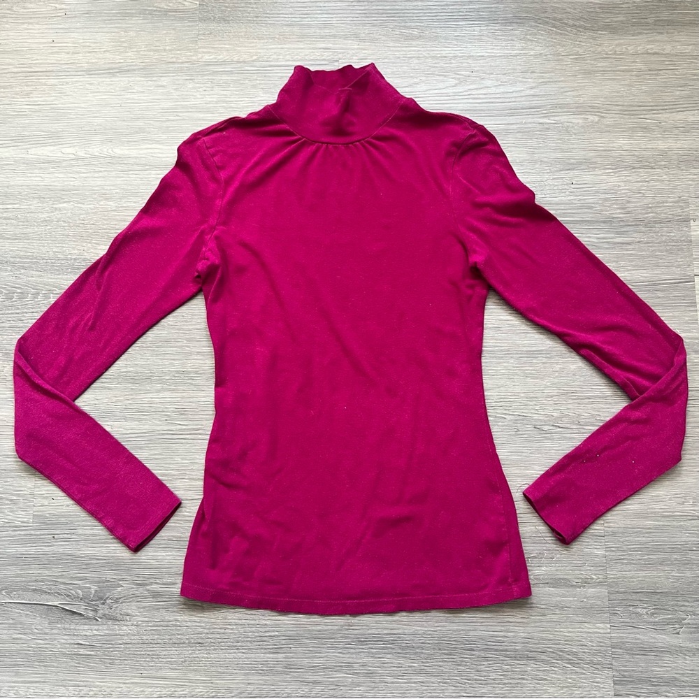 Express Magenta Long Sleeve Top